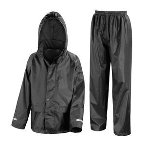 Result Core Childrens/Kids Waterproof Rain Suit Set / Black